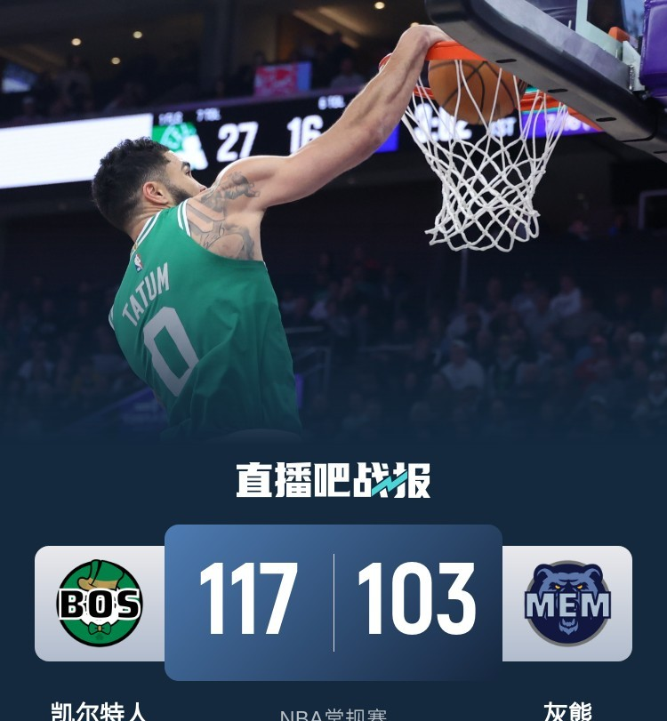 开云体育在线-凯尔特人击败灰熊，全队状态火热的简单介绍